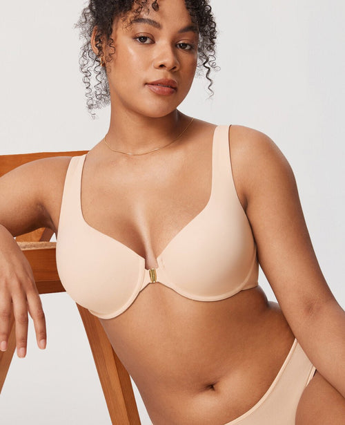 Ultra - Thin Confishape Front Closure Full Coverage Underwire Bra