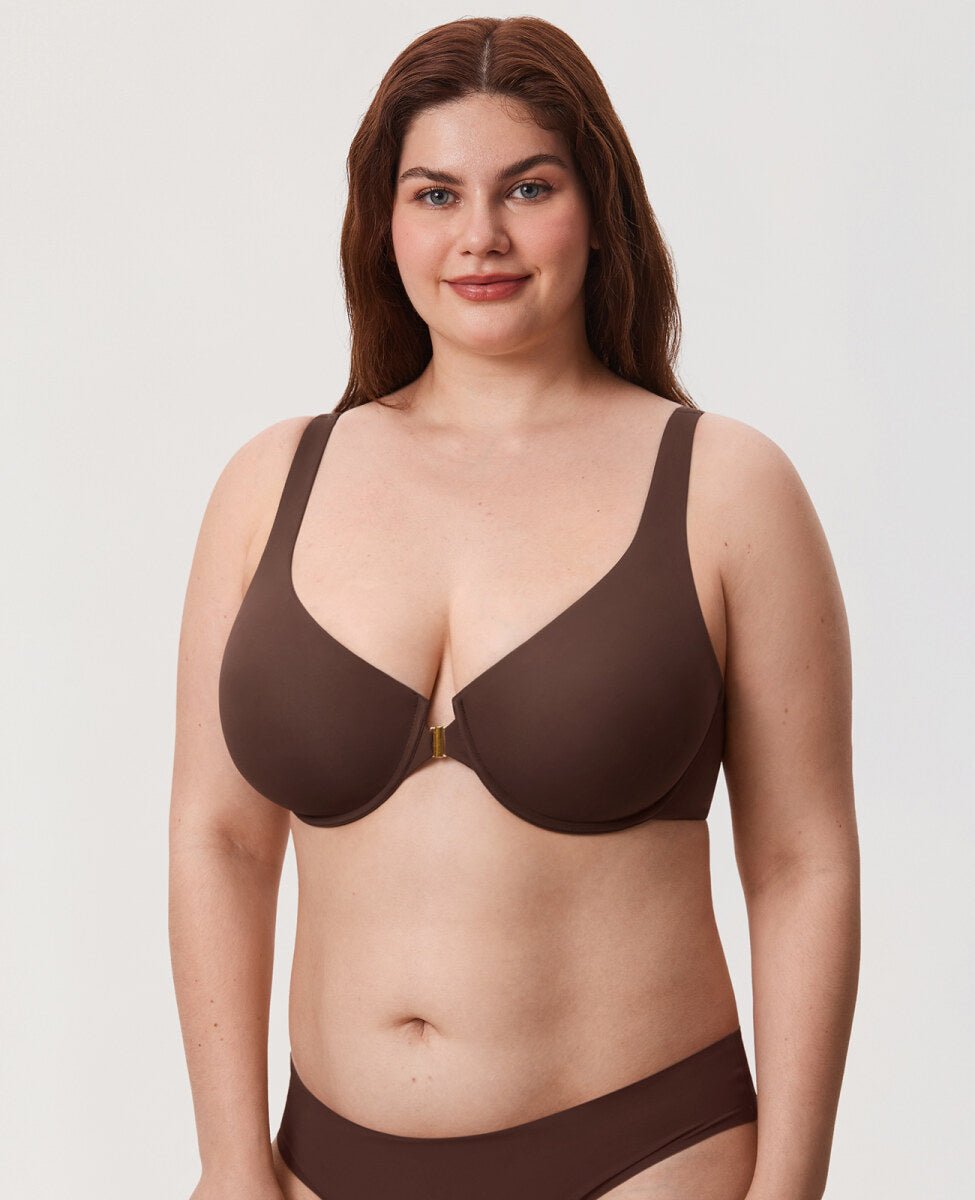 Ultra - Thin Confishape Front Closure Full Coverage Underwire Bra