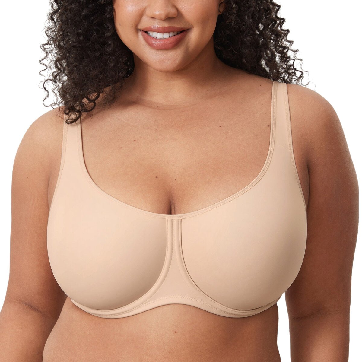 Ultra - Thin Confishape Full Coverage Plus Size Underwire Bra