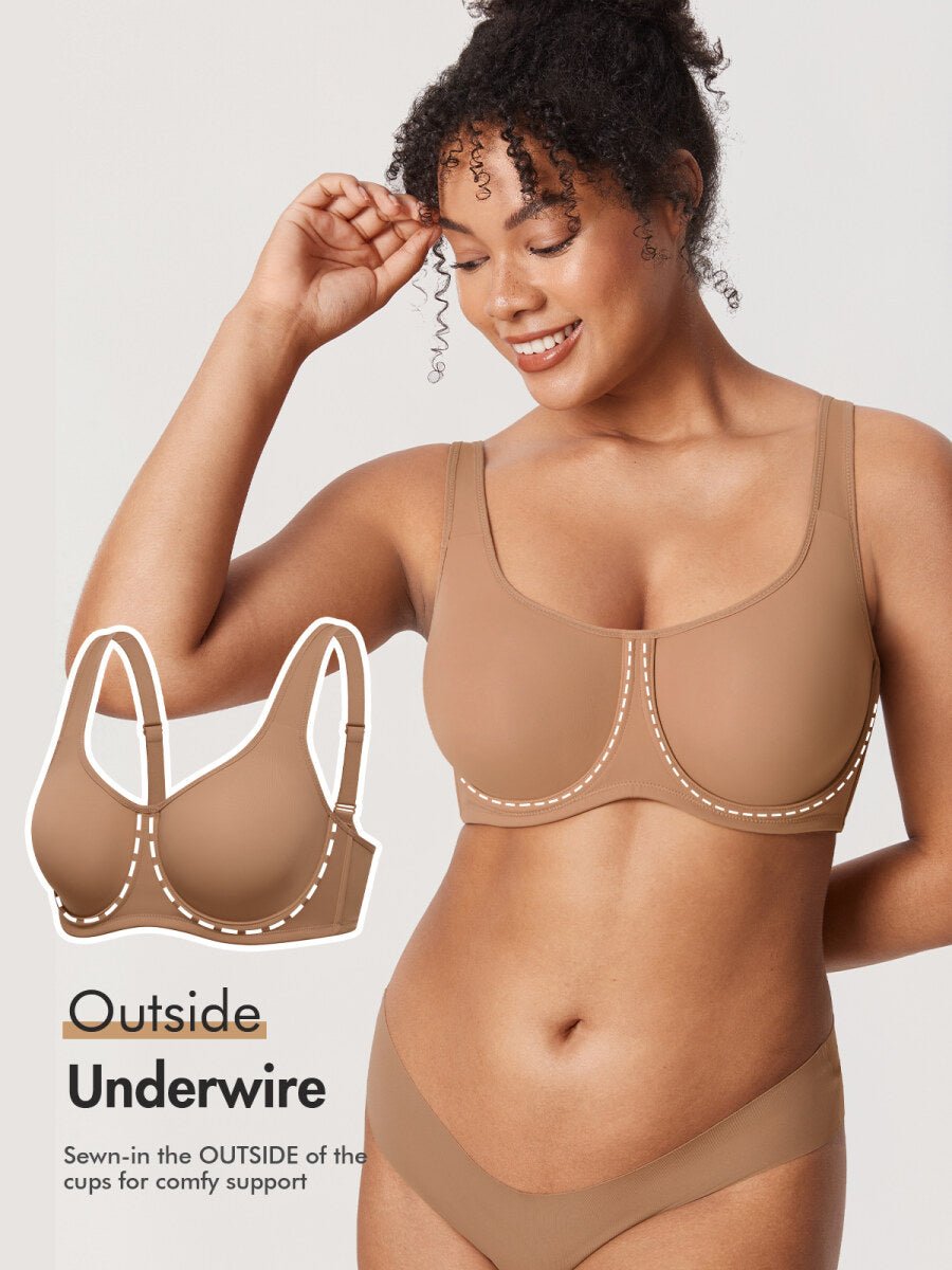 Ultra - Thin Confishape Full Coverage Plus Size Underwire Bra