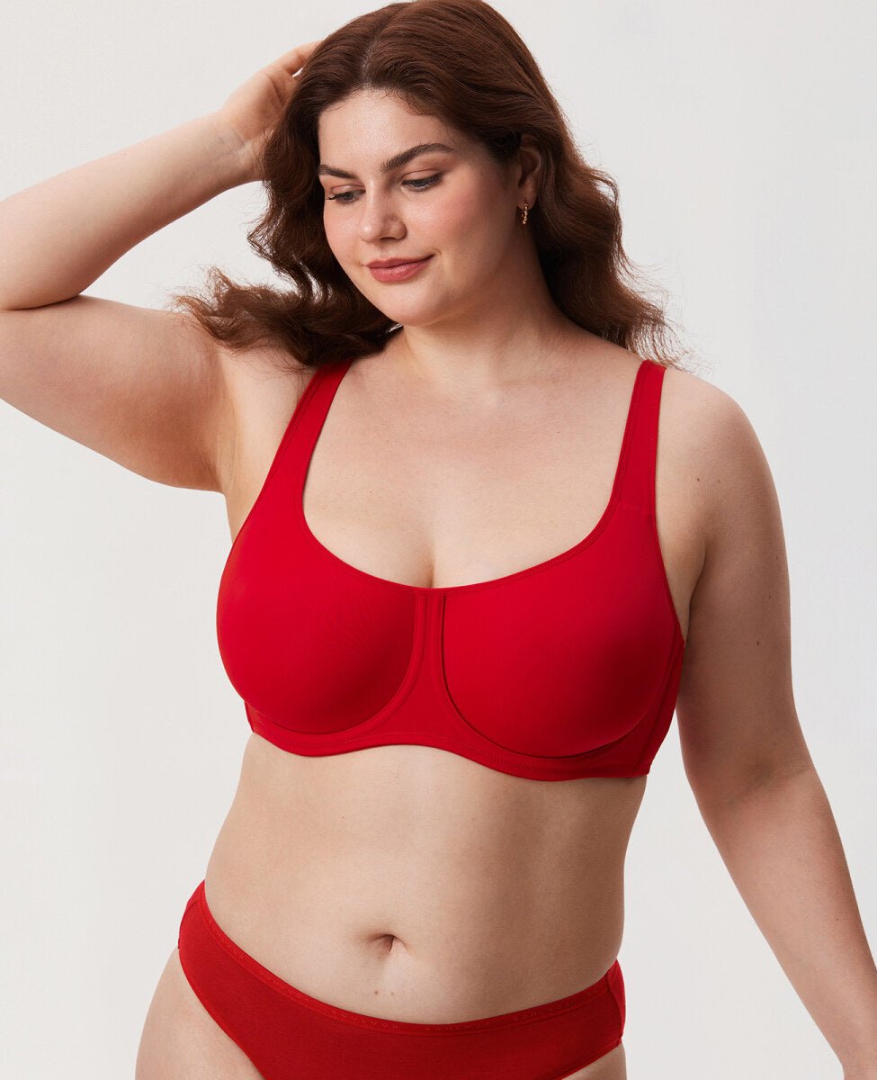 Ultra - Thin Confishape Full Coverage Plus Size Underwire Bra