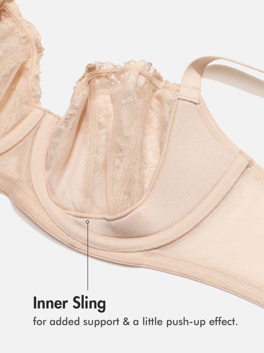 Ultra - thin Lace Balconette Underwire Bra