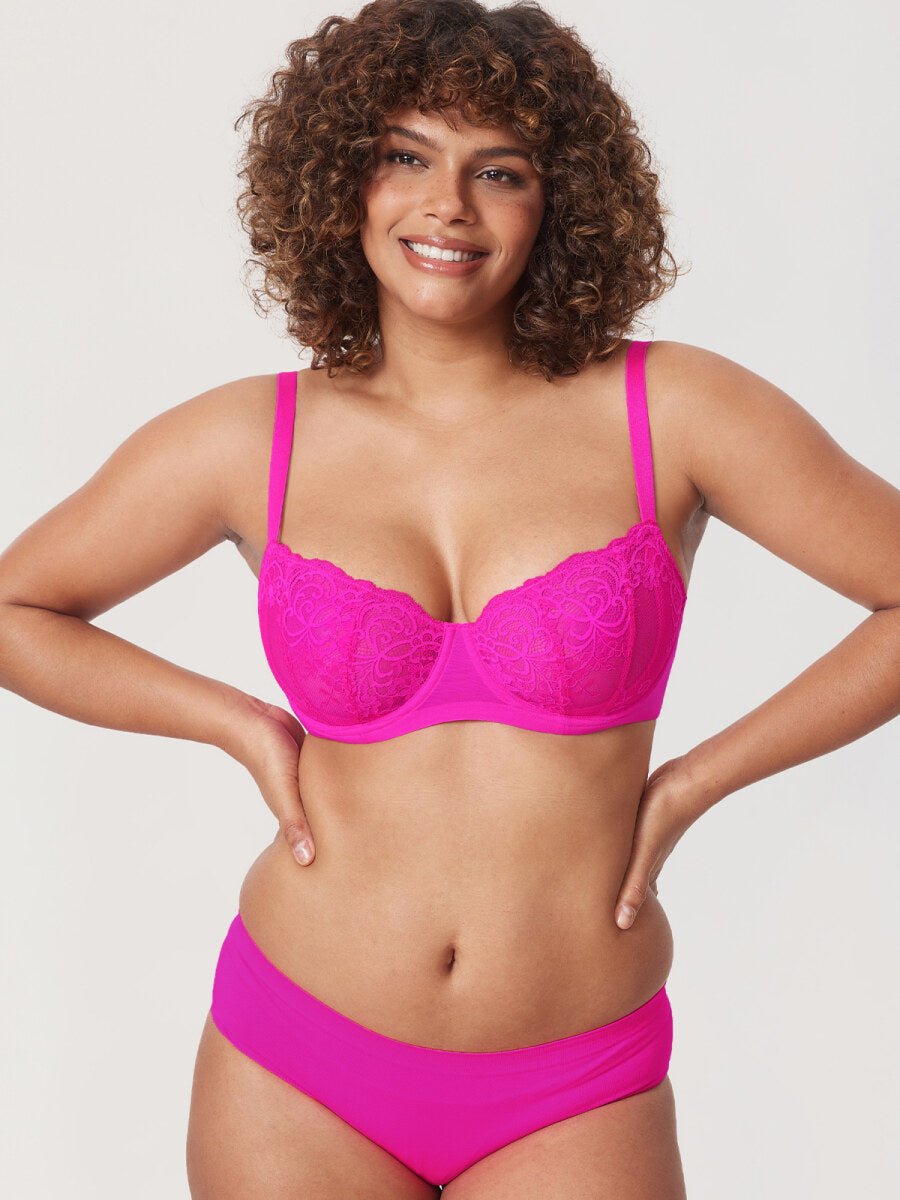 Ultra - thin Lace Balconette Underwire Bra