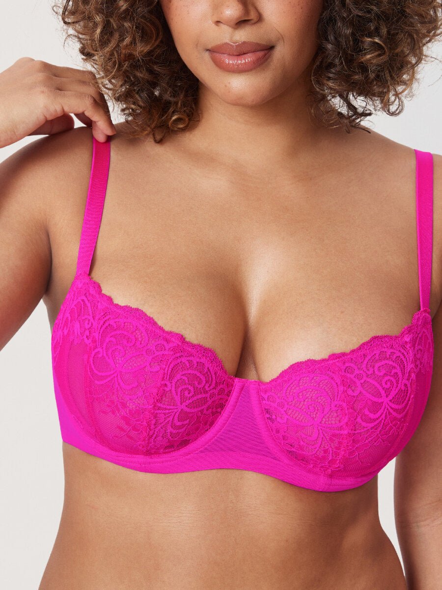 Ultra - thin Lace Balconette Underwire Bra