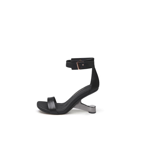 unico leather sandals all black 1