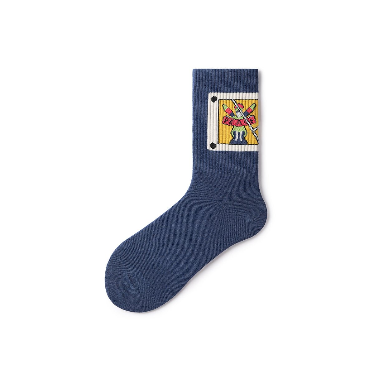 American Comic Pop Art Mid - Calf Socks – Unisex 5 - Pair All - Season Crew Set