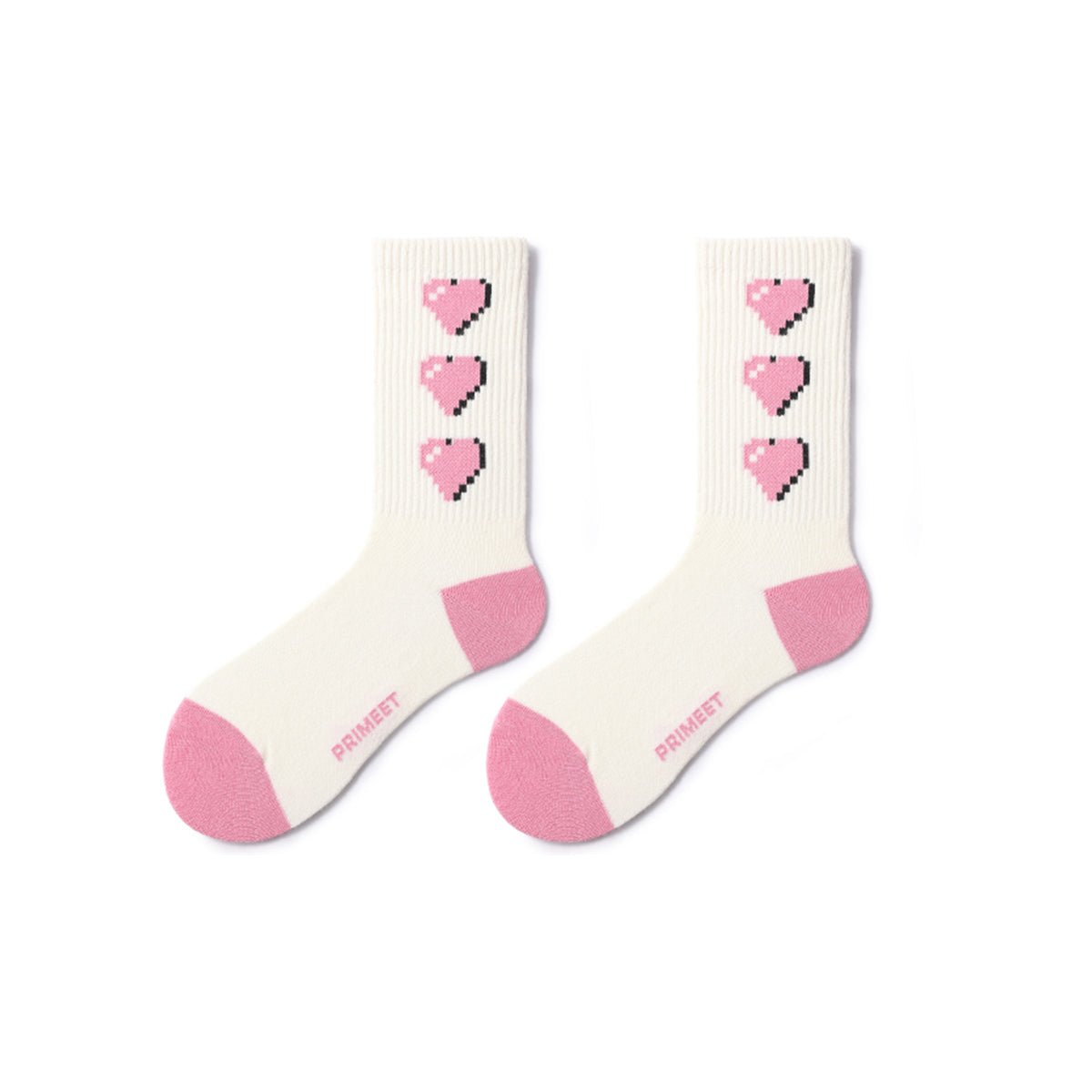 Pink Aesthetic Graphic Mid - Calf Socks – Unisex 5 - Pair All - Season Crew Set