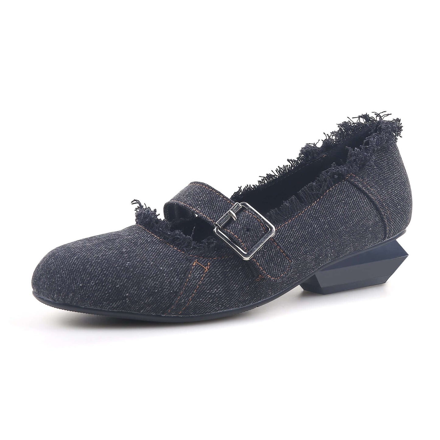 upcycled denim mary jane shoes all black 2