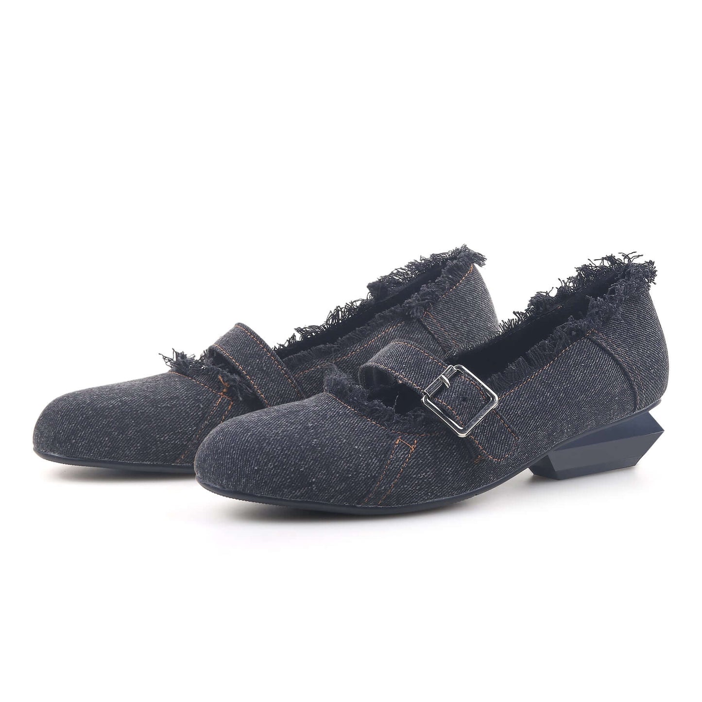 upcycled denim mary jane shoes all black 5