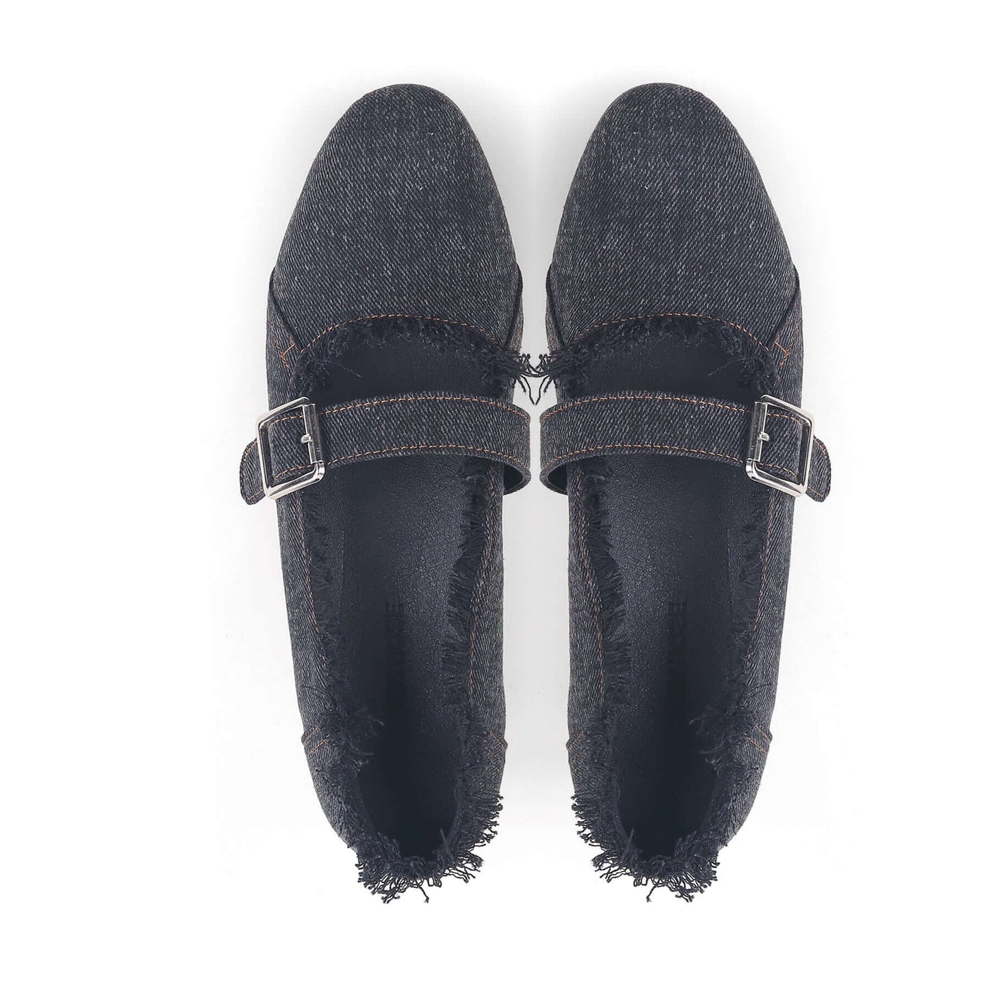 upcycled denim mary jane shoes all black 8