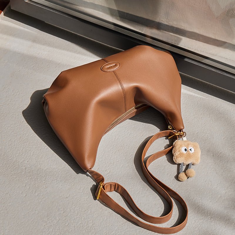 Uptown Soft Leather Hobo Shoulder Crossbody Bag