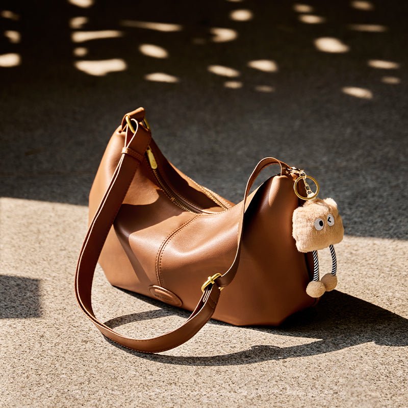 Uptown Soft Leather Hobo Shoulder Crossbody Bag