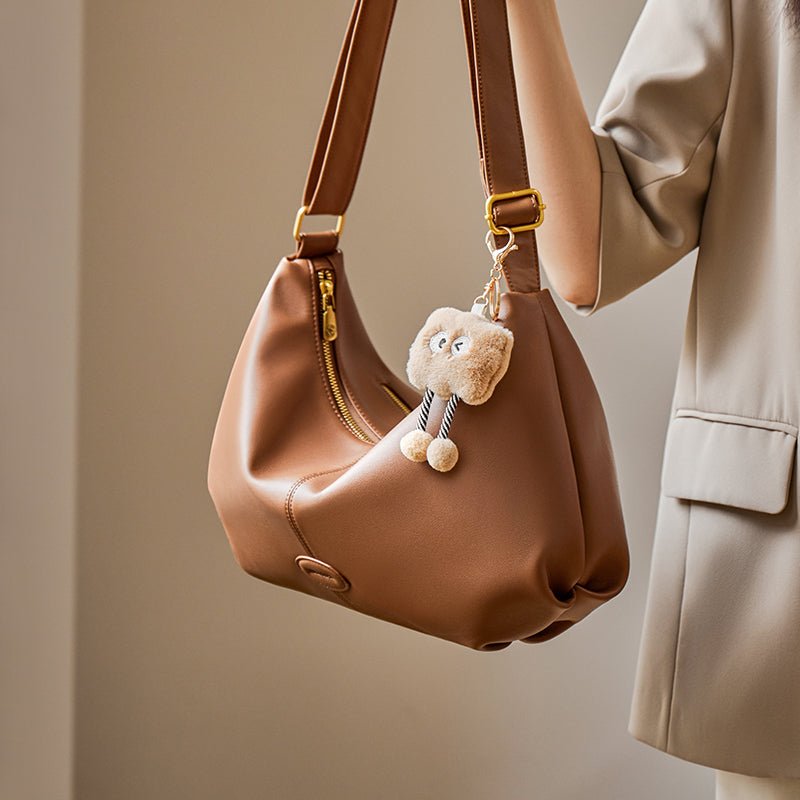 Uptown Soft Leather Hobo Shoulder Crossbody Bag