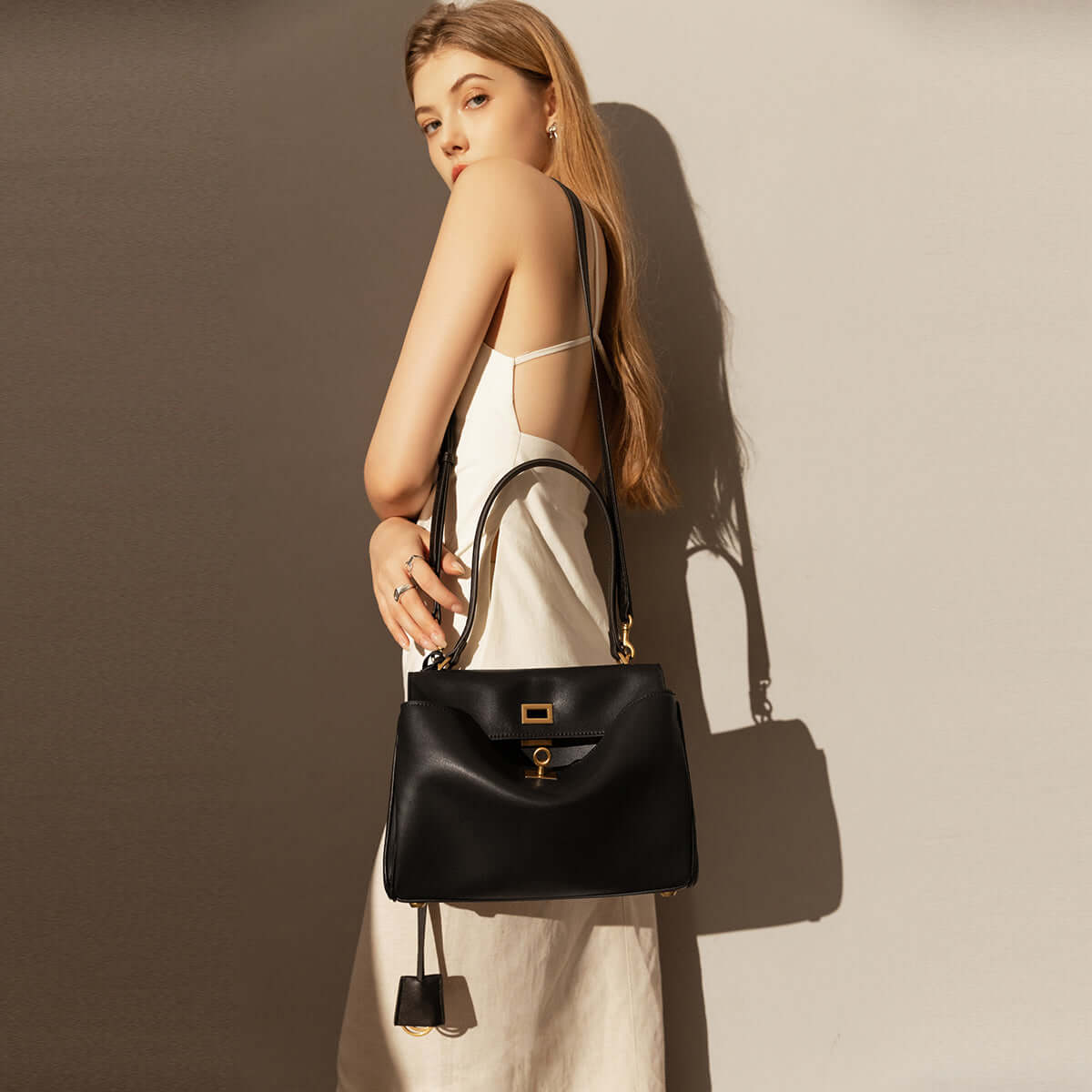 utilitarian black satchel small black 1