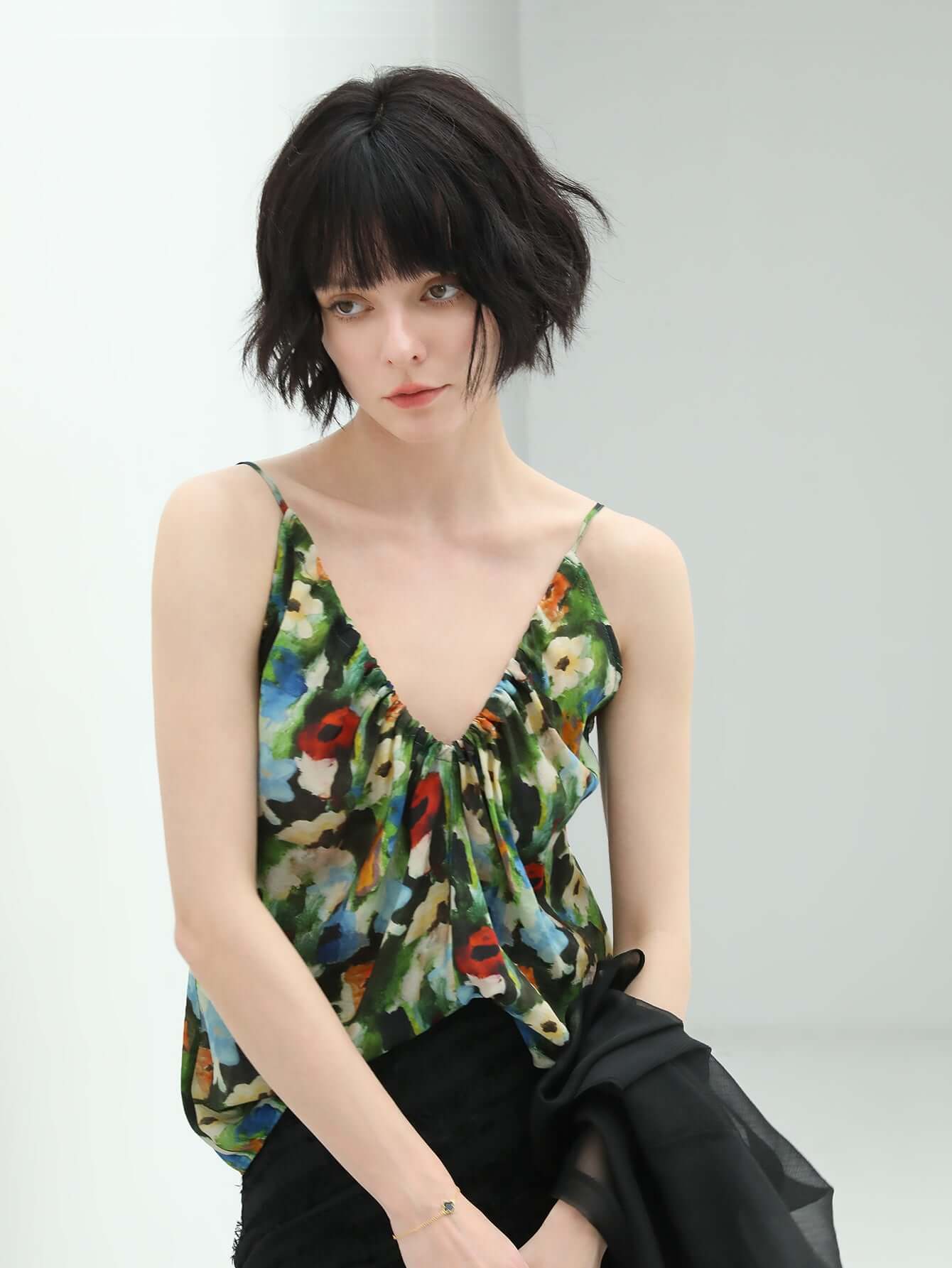 v neck floral camisole top all floral 2