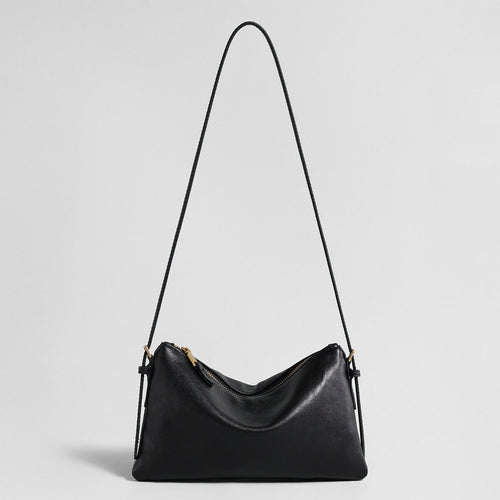 Vegetable-Tanned Lambskin Hobo Bag – Slouchy Shoulder Bag with Slim Adjustable Strap