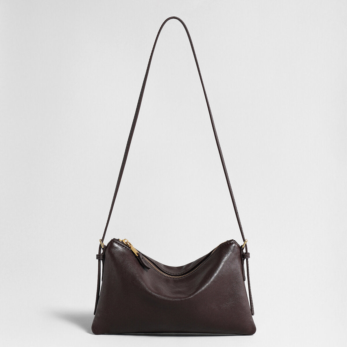 Vegetable-Tanned Lambskin Hobo Bag – Slouchy Shoulder Bag with Slim Adjustable Strap