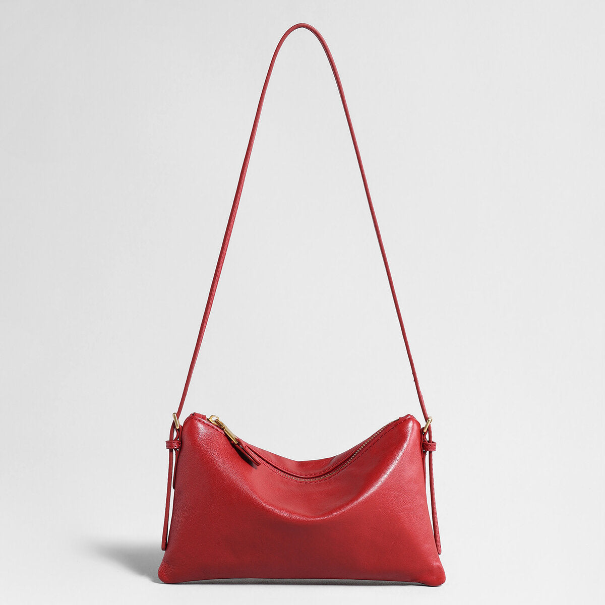 Vegetable-Tanned Lambskin Hobo Bag – Slouchy Shoulder Bag with Slim Adjustable Strap
