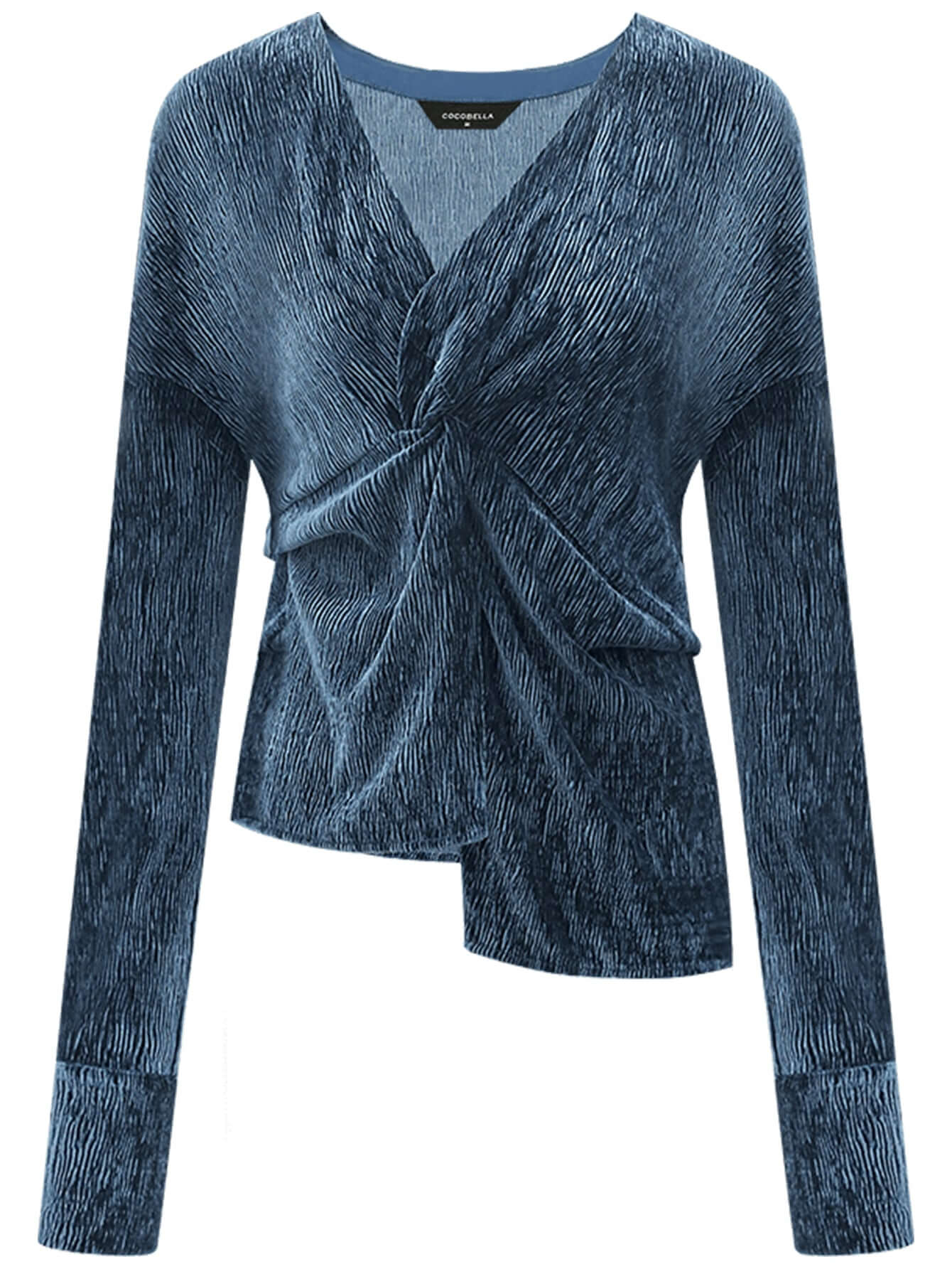 velvet wrap navy knit top all navy 4