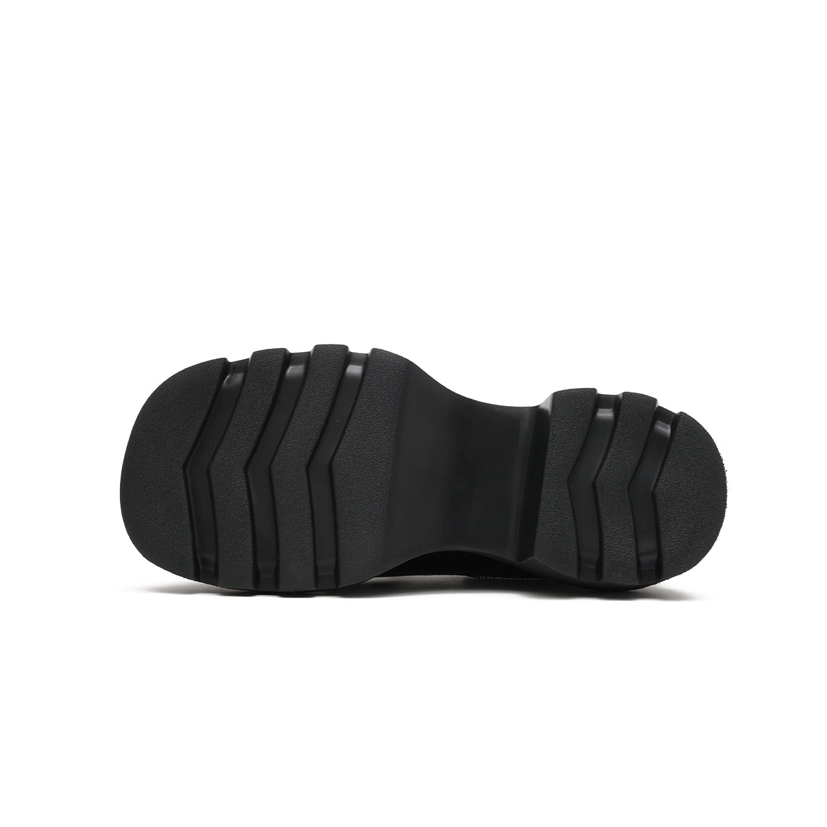 versatile chunky round toe leather shoes all black 4