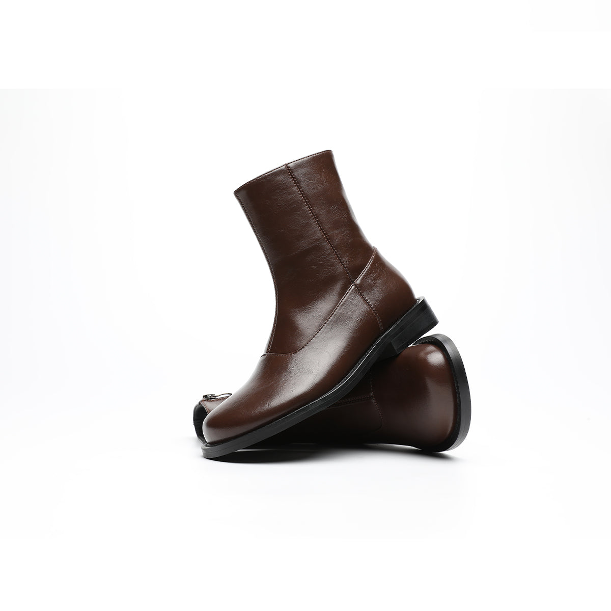 versatile flat fleece lined martin mid calf boots all brown 4