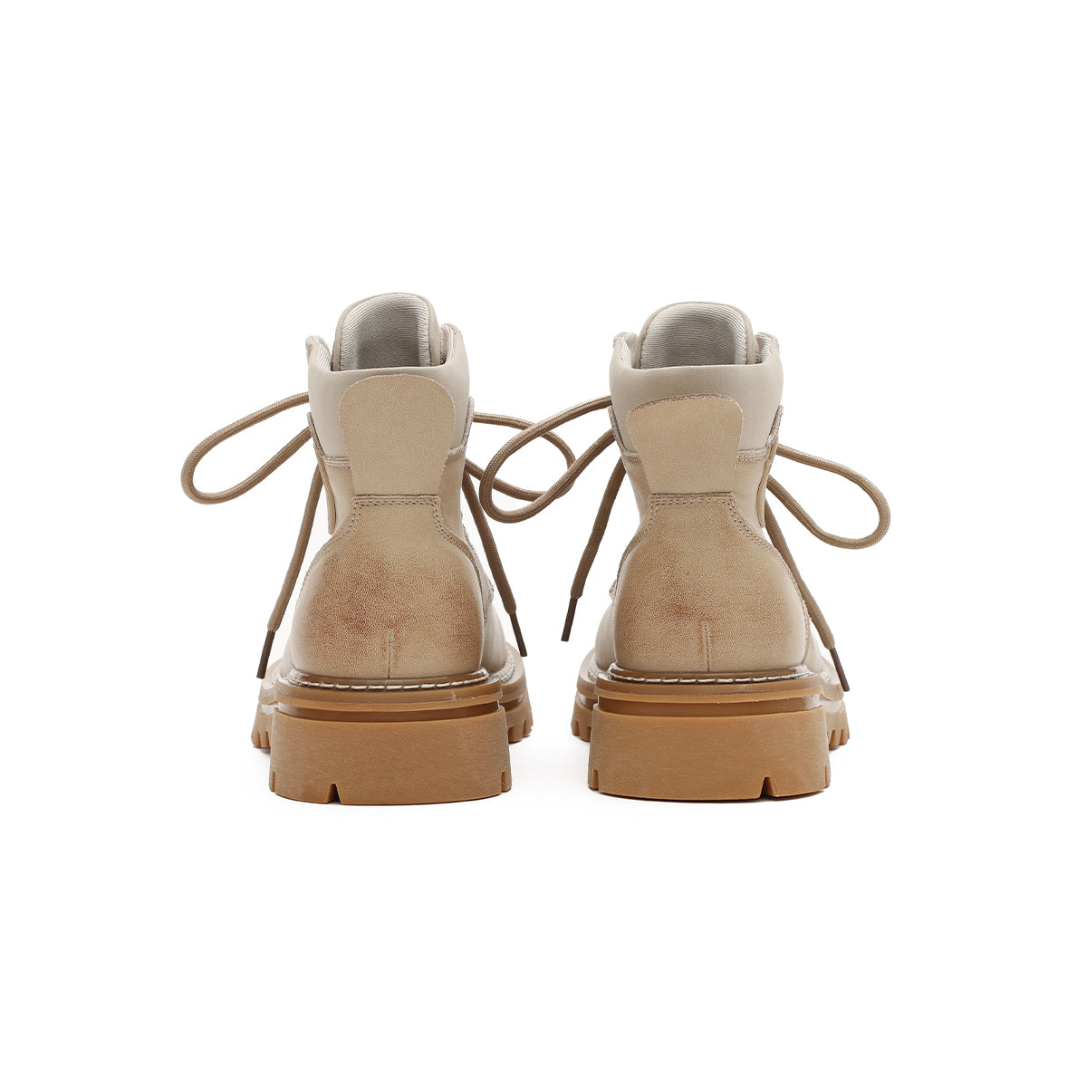 versatile round toe lace up platform martin boots all khaki 2