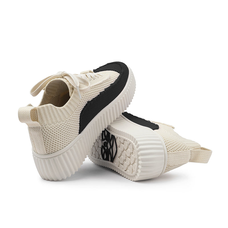 versatile round toe thick soled casual sneakers all black 5