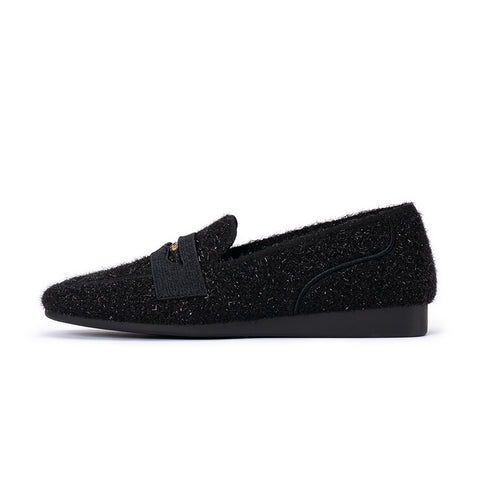 Versatile Soft Sole Slip On Tweed Loafers
