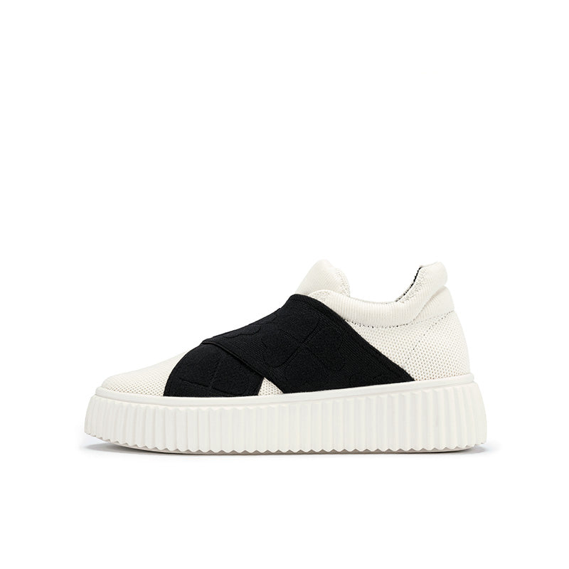 versatile thick soled breathable casual sneakers all black 1