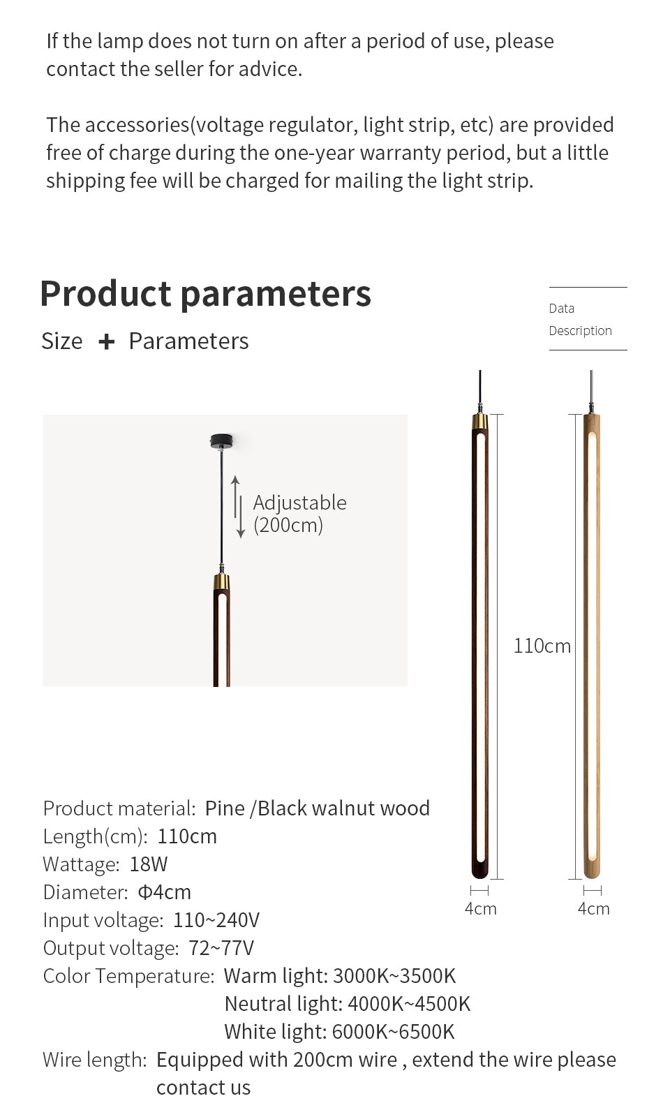 vertical led solid wood bedside sconce light all 4