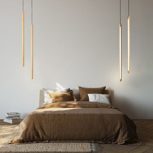 vertical led solid wood bedside sconce light natural 1