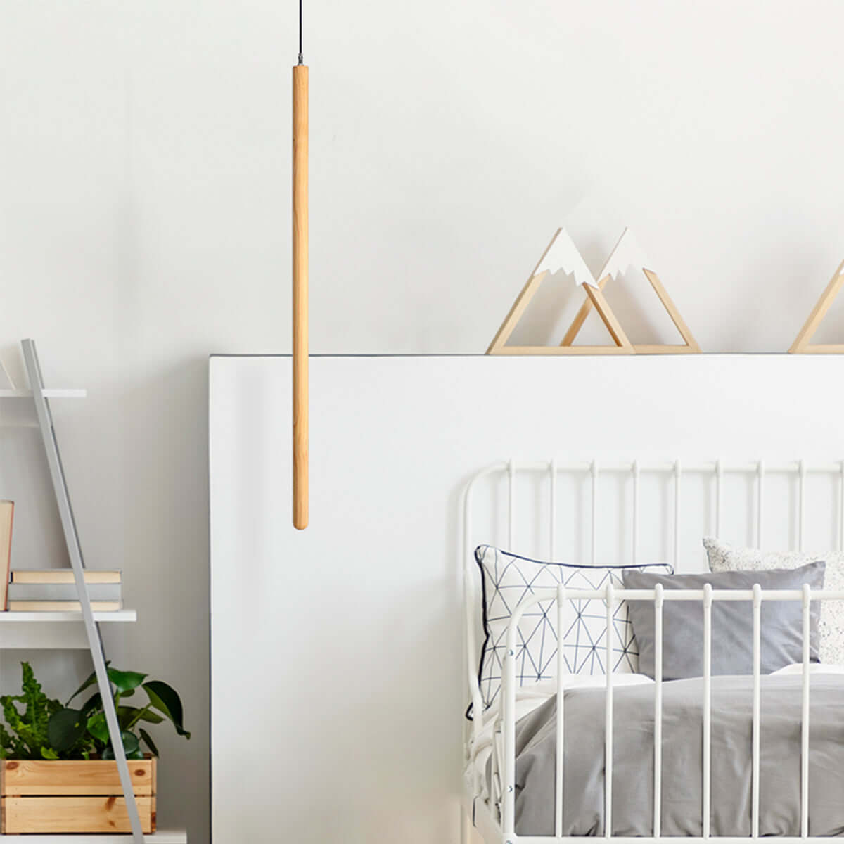 vertical led solid wood bedside sconce light natural 2