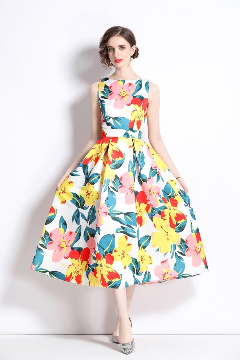 vibrant - abstract - fitted - waist - a - line - dress_all_white_3.jpg