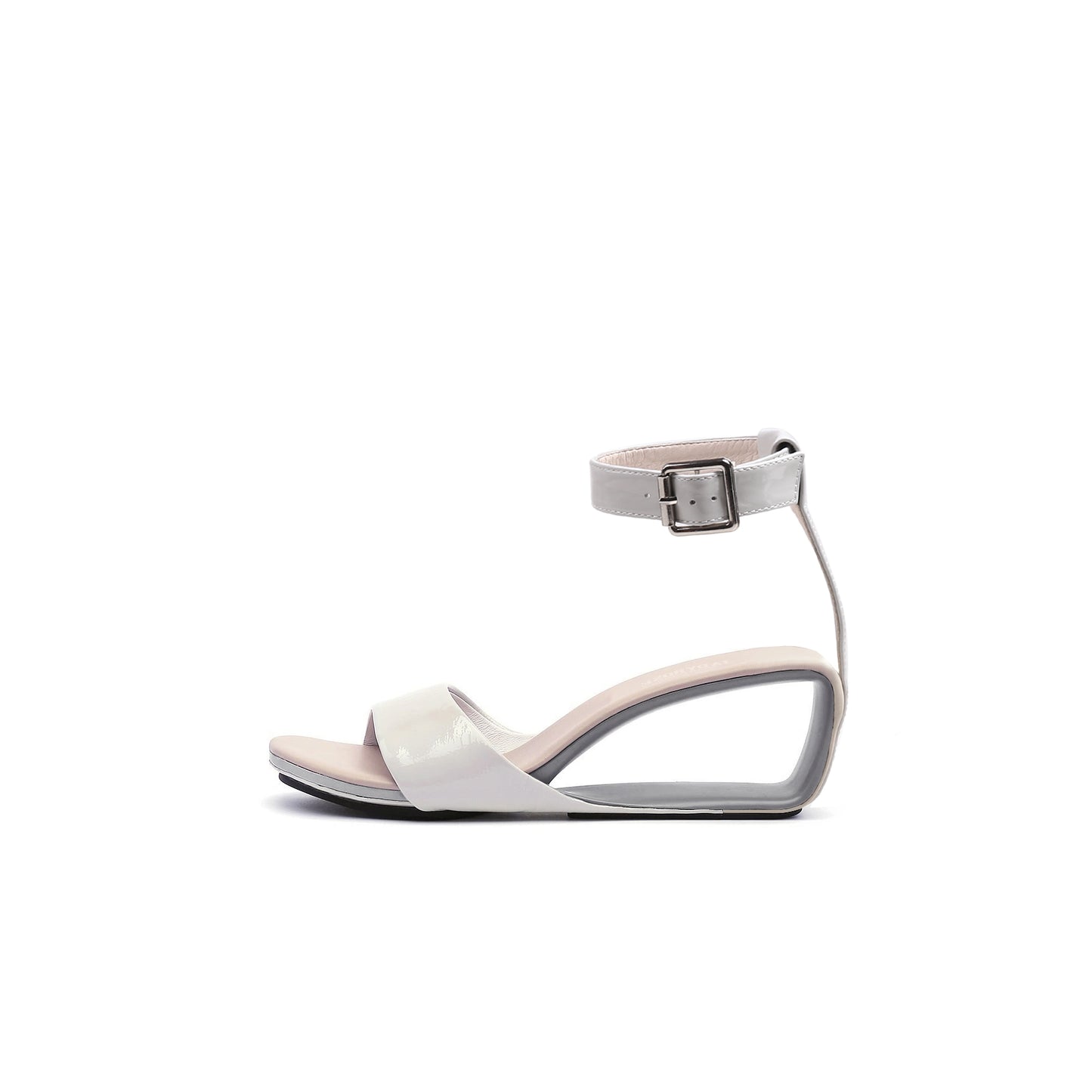 vibrant textured wedge mules with ankle strap all ash 1