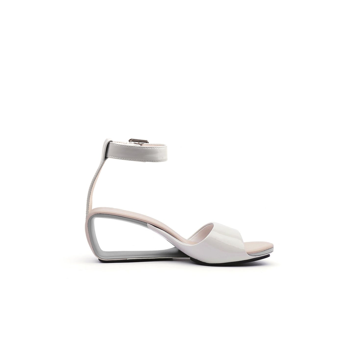 vibrant textured wedge mules with ankle strap all ash 3