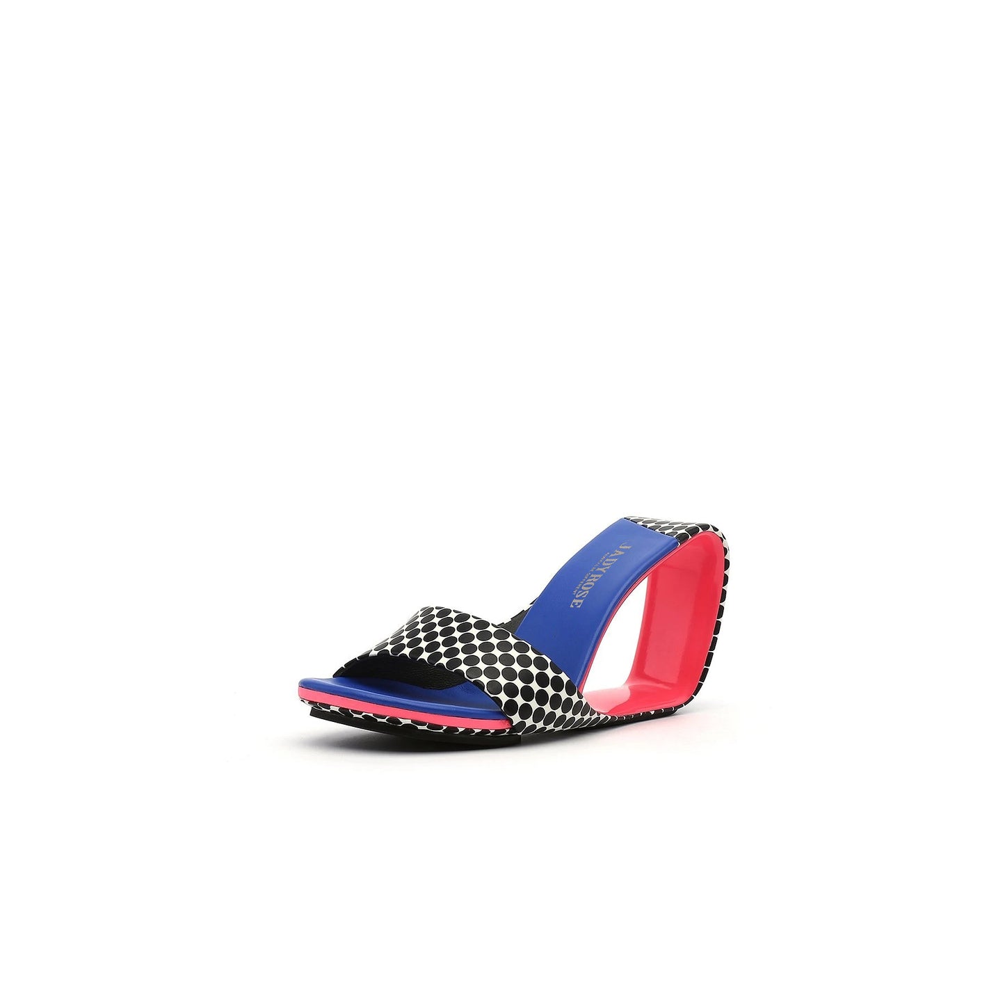 vibrant textured wedge mules all blue 2