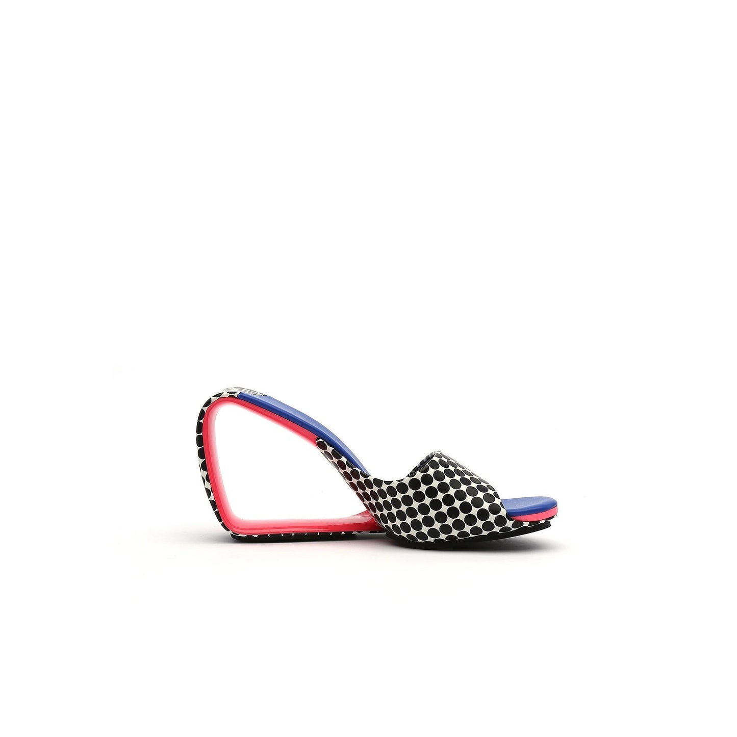 vibrant textured wedge mules all blue 3