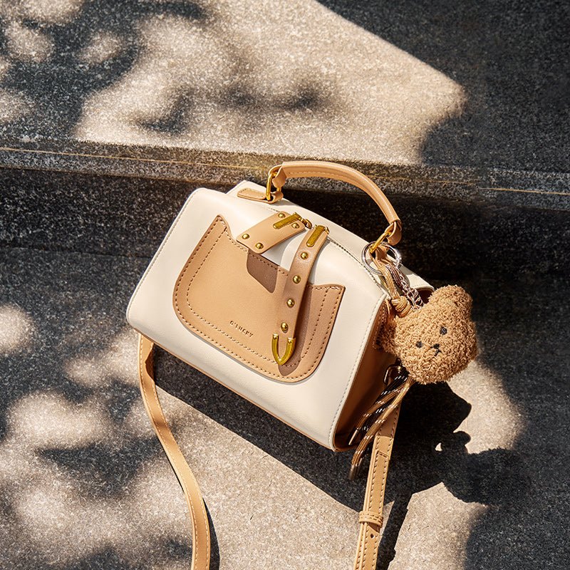 Vienna Contrast Buckle Top Handle Crossbody Bag