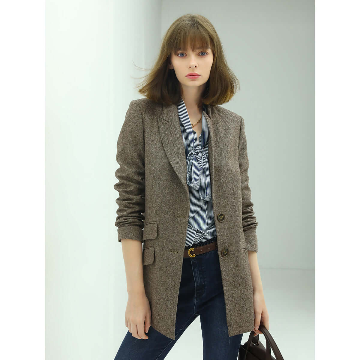 vintage brown wool blazer all brown 1