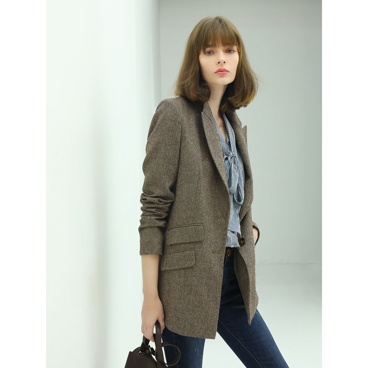 vintage brown wool blazer all brown 3