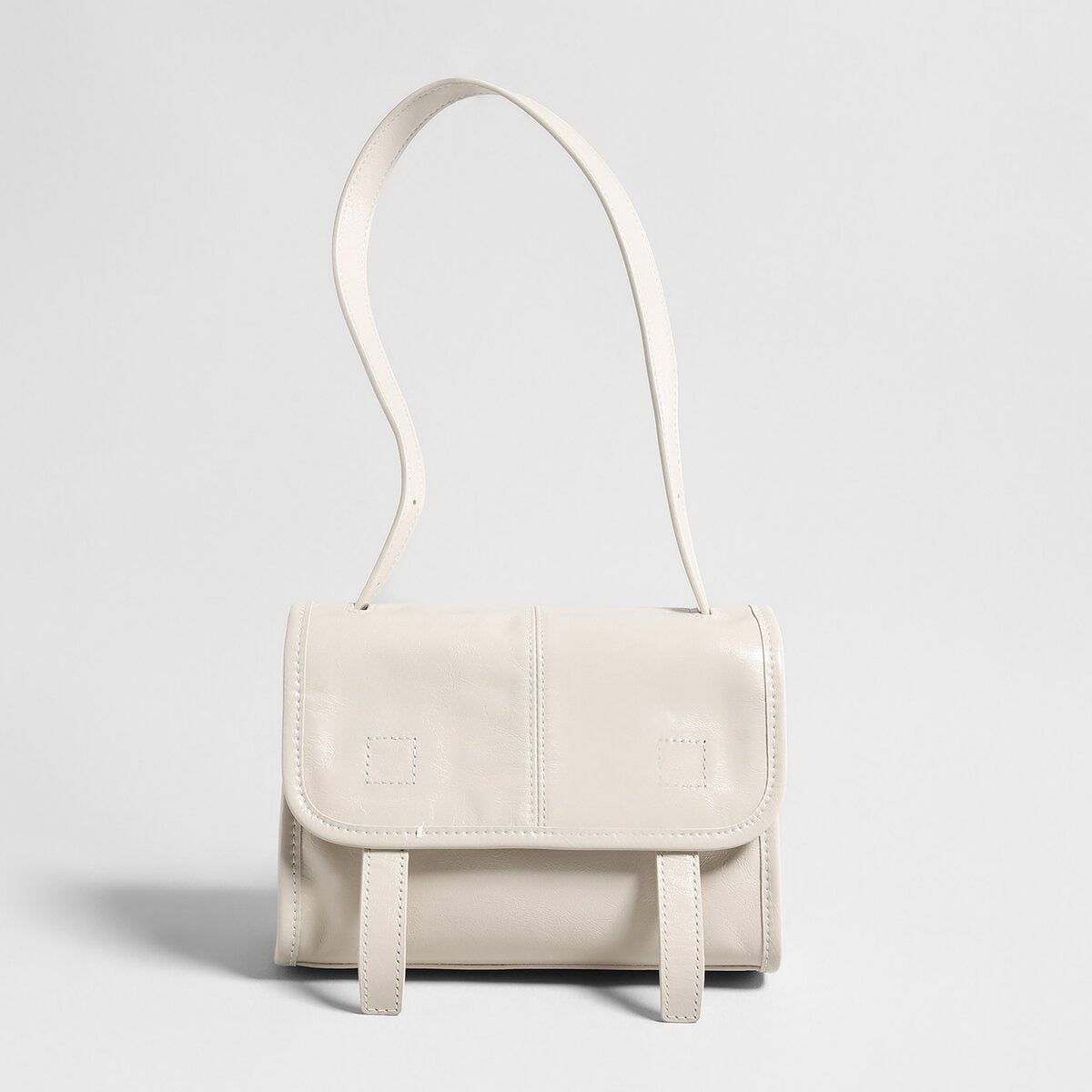 Vintage Glazed Calfskin Messenger Bag – Soft Leather Crossbody with Multi-Pocket Organization