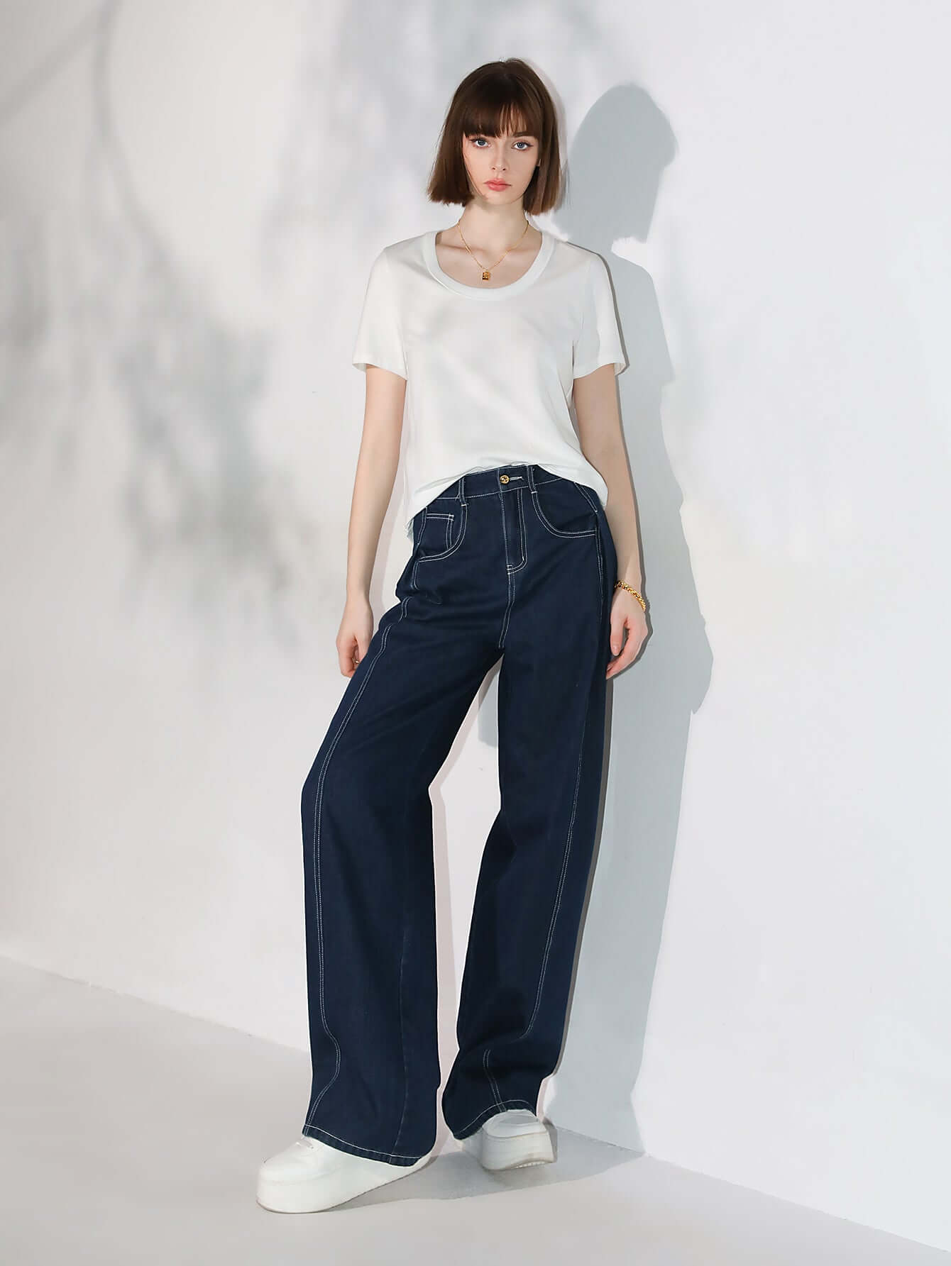 vintage dark blue straight cut jeans all navy 2