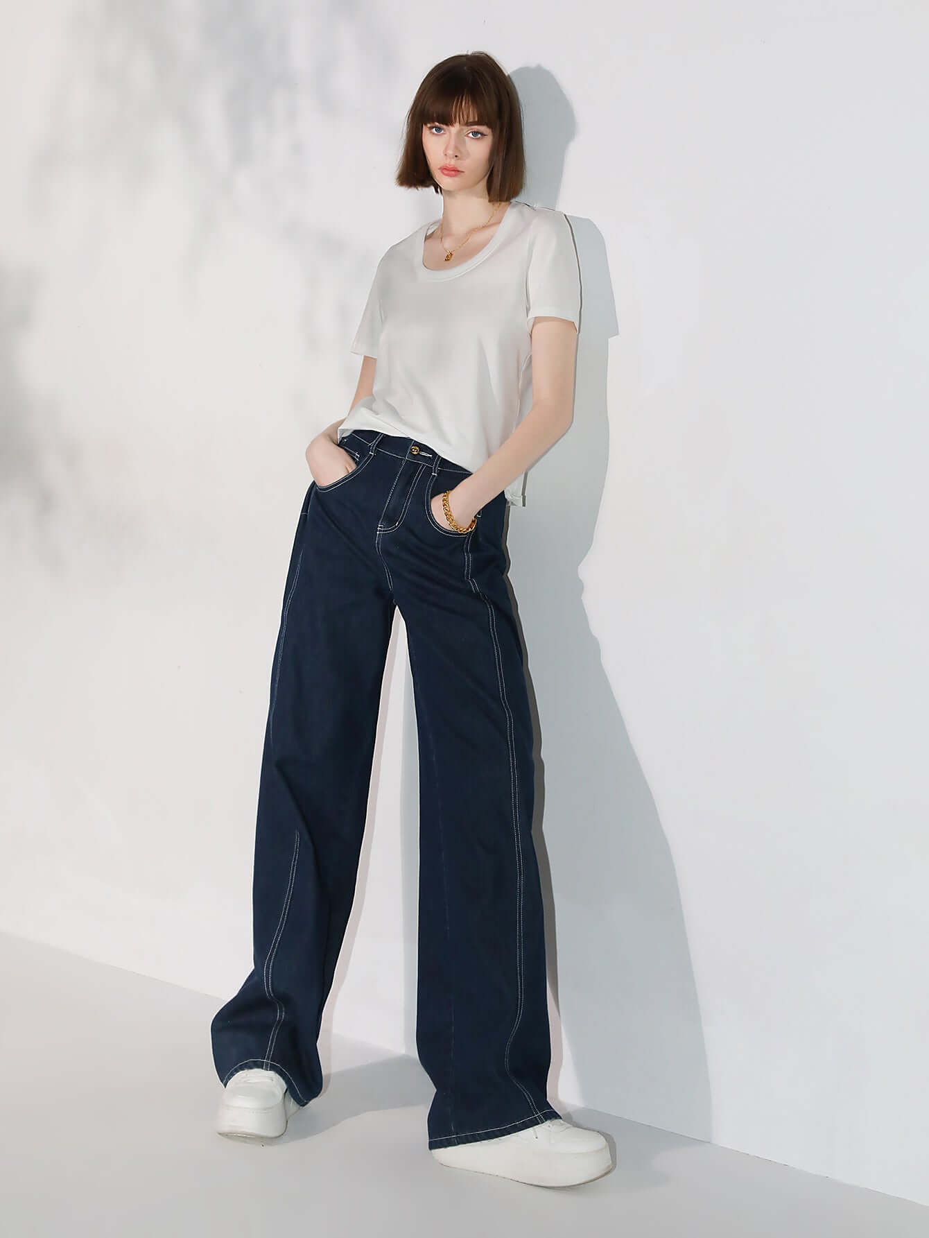 vintage dark blue straight cut jeans all navy 3