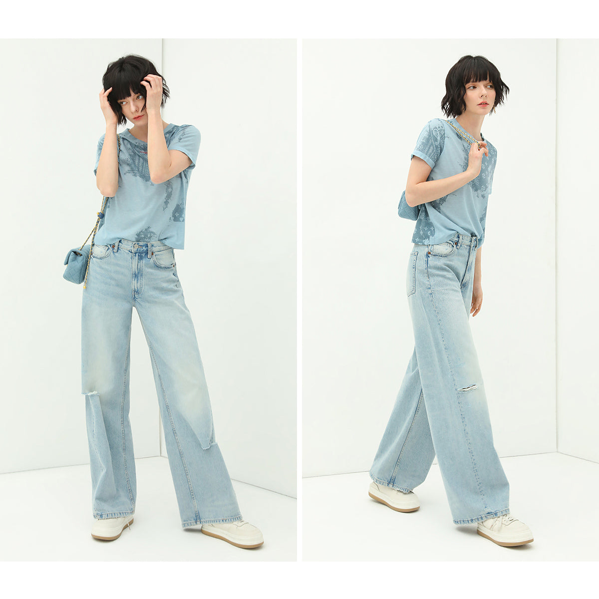 vintage flared blue jeans all blue 3