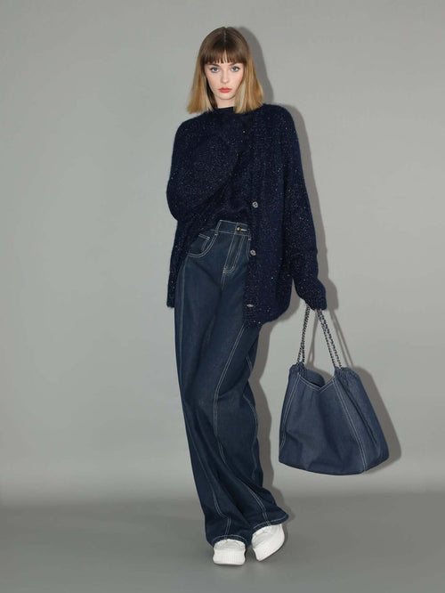 Vintage High - Waisted Wide Denim Jeans - 0cm