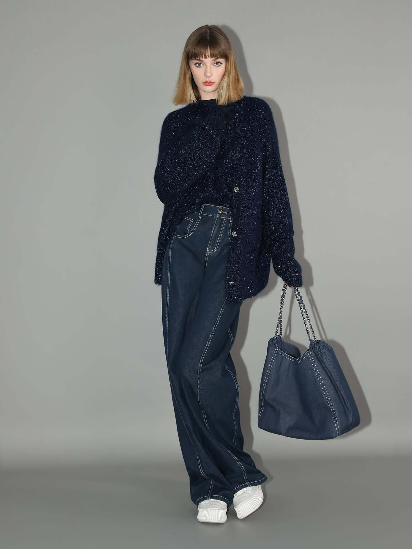 vintage high waisted wide denim jeans all navy 1