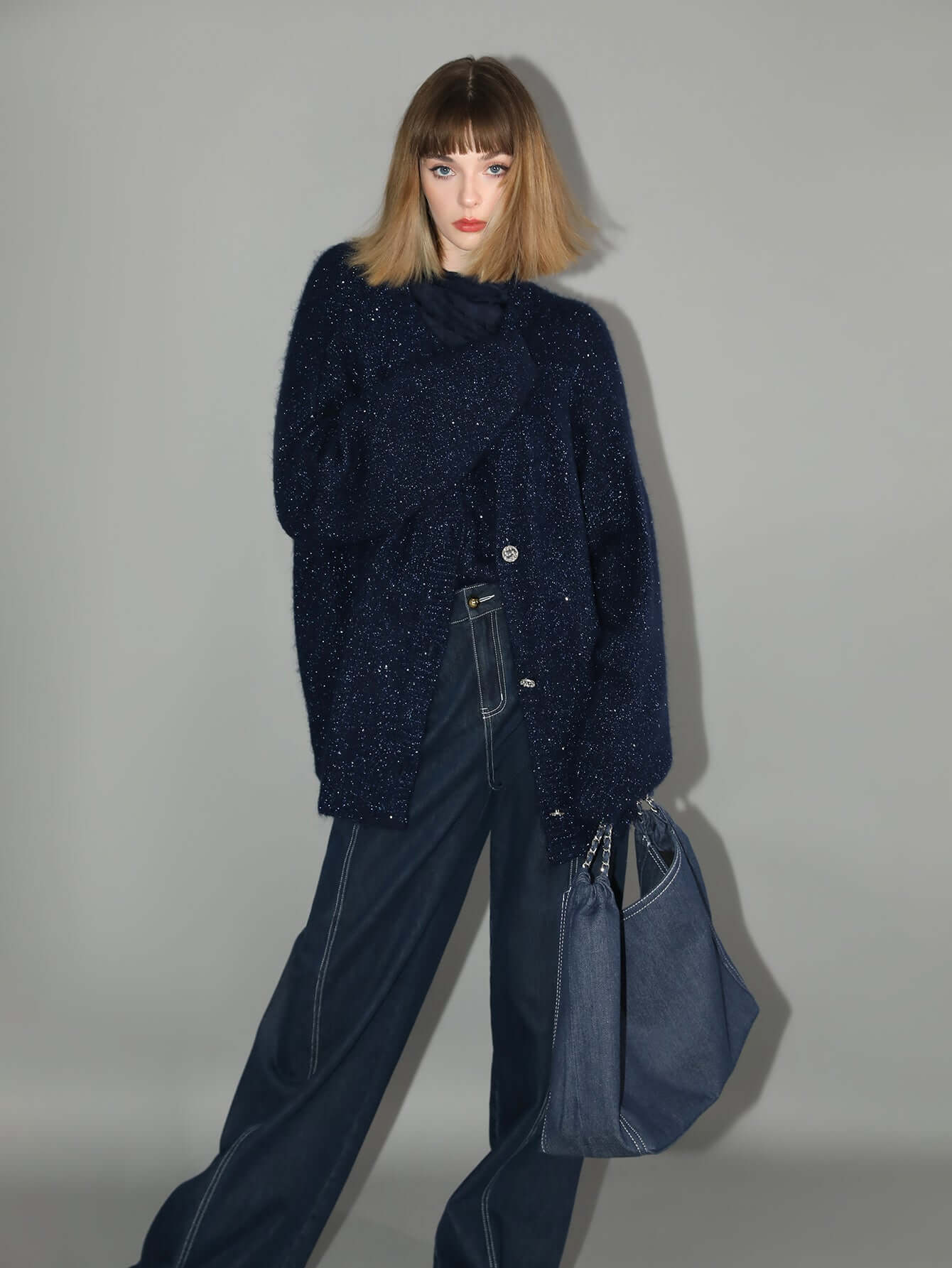 vintage high waisted wide denim jeans all navy 2