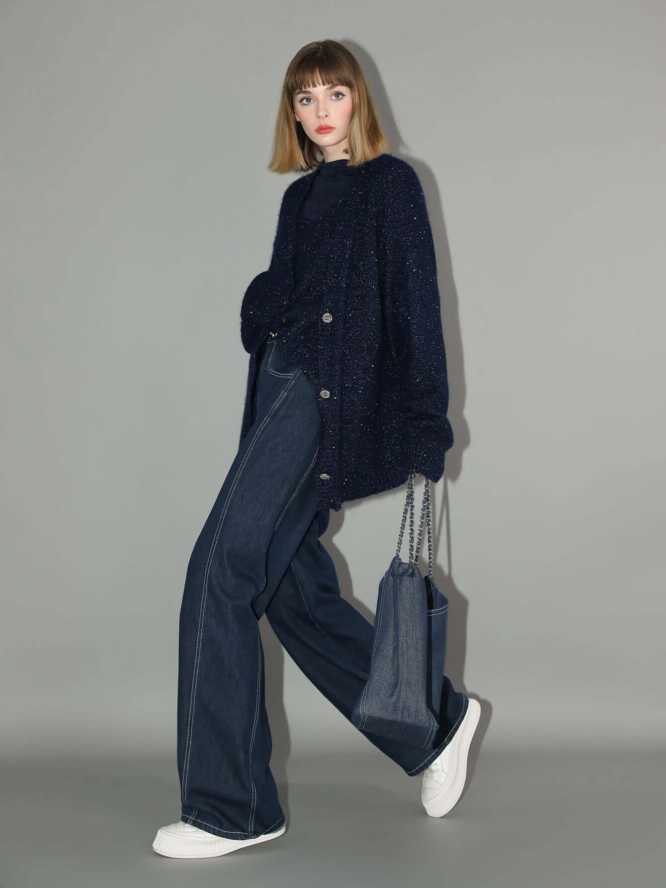 vintage high waisted wide denim jeans all navy 3