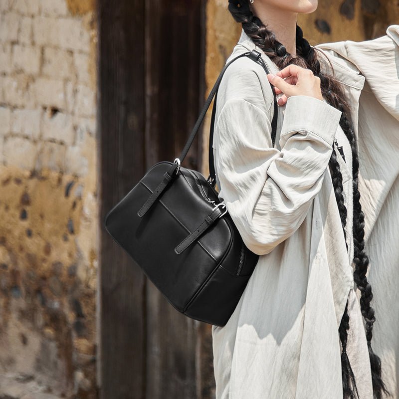 Vintage Leather Bowling Bag