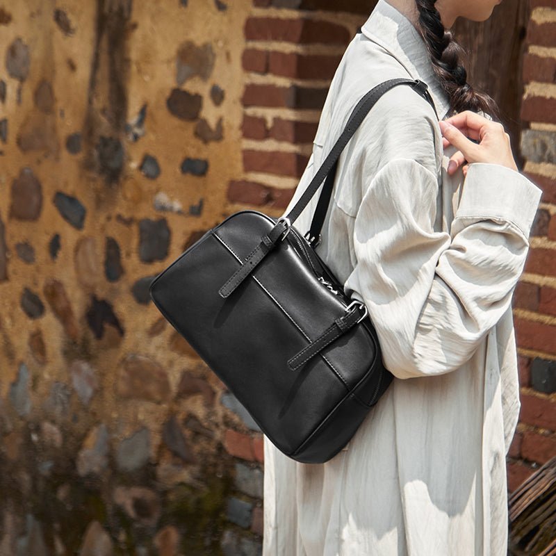 Vintage Leather Bowling Bag